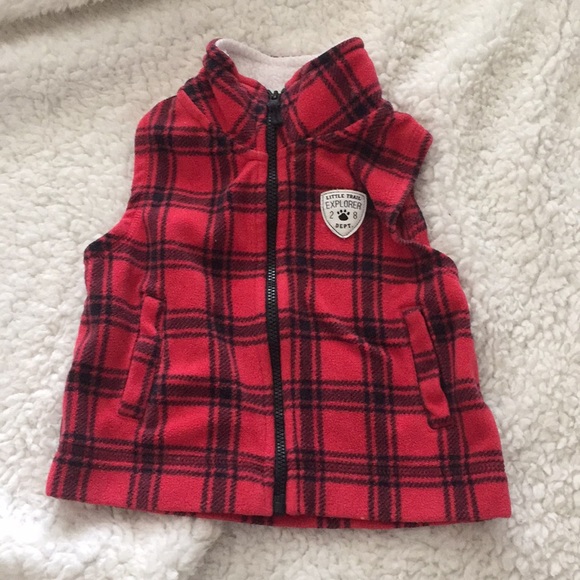 Carter's Other - Carter’s red flannel vest 12m